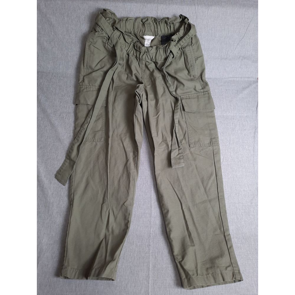 H&M Women Maternite Medium Drawstring ElasticWaist Cargo Jogger Pants Army Green